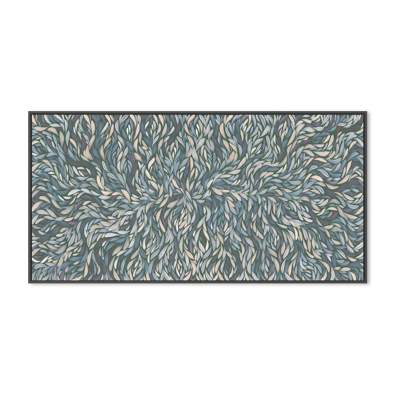 wall-art-print-canvas-poster-framed-Tumbetin Baibaiye, Healing Leaves, Purple Beige and Cream, Blue Tone , By Emma Rigney-3