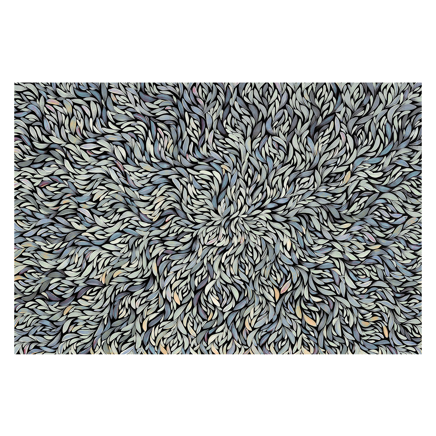 wall-art-print-canvas-poster-framed-Tumbetin Baibaiye, Healing Leaves Series, Blue Tone , By Emma Rigney-1