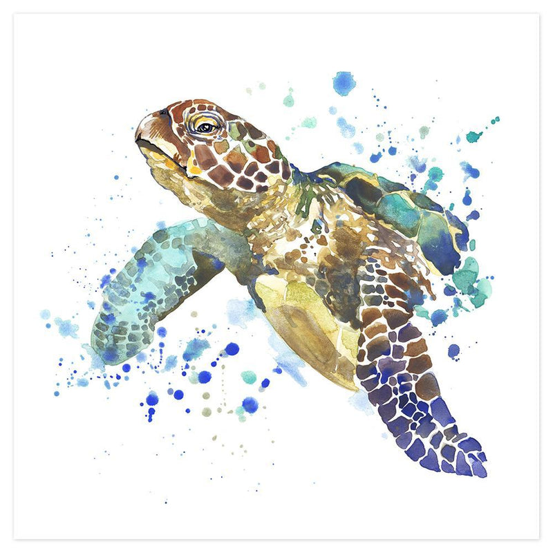 wall-art-print-canvas-poster-framed-Turtle, Watercolour Painting-by-Gioia Wall Art-Gioia Wall Art