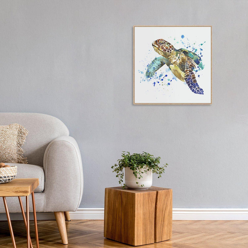 wall-art-print-canvas-poster-framed-Turtle, Watercolour Painting-by-Gioia Wall Art-Gioia Wall Art