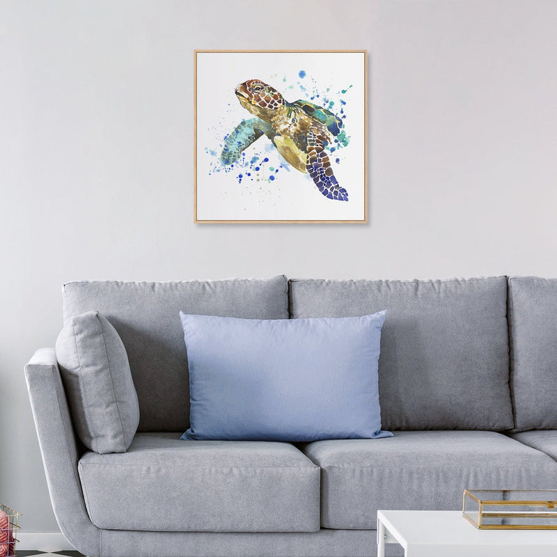 Turtle, Watercolour Painting |Wall Art Print Framed Canvas Poster – Gioia Wall  Art