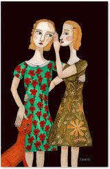 wall-art-print-canvas-poster-framed-Two Best Friends And Their Cat-by-Sharyn Bursic-Gioia Wall Art