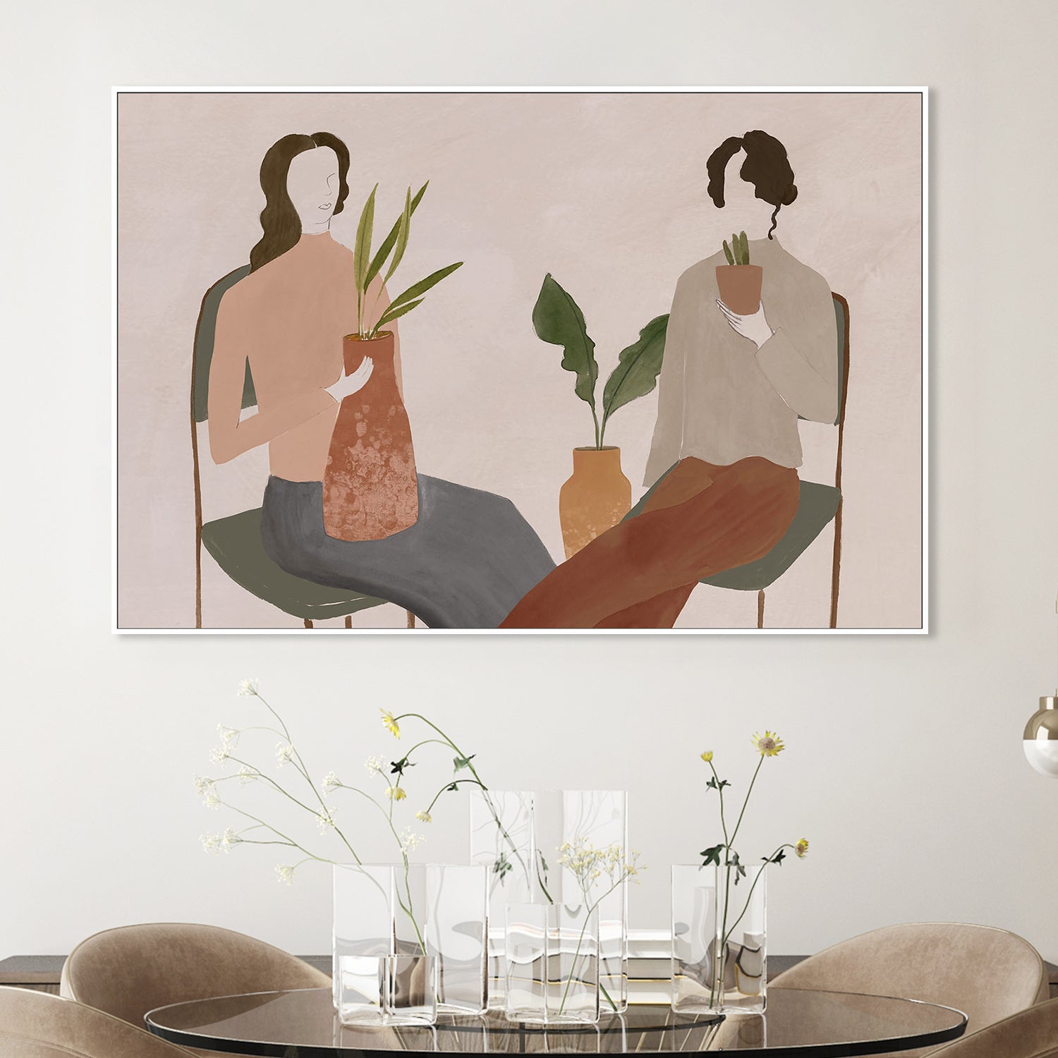 wall-art-print-canvas-poster-framed-Two Girls, Style B , By Lily K-2