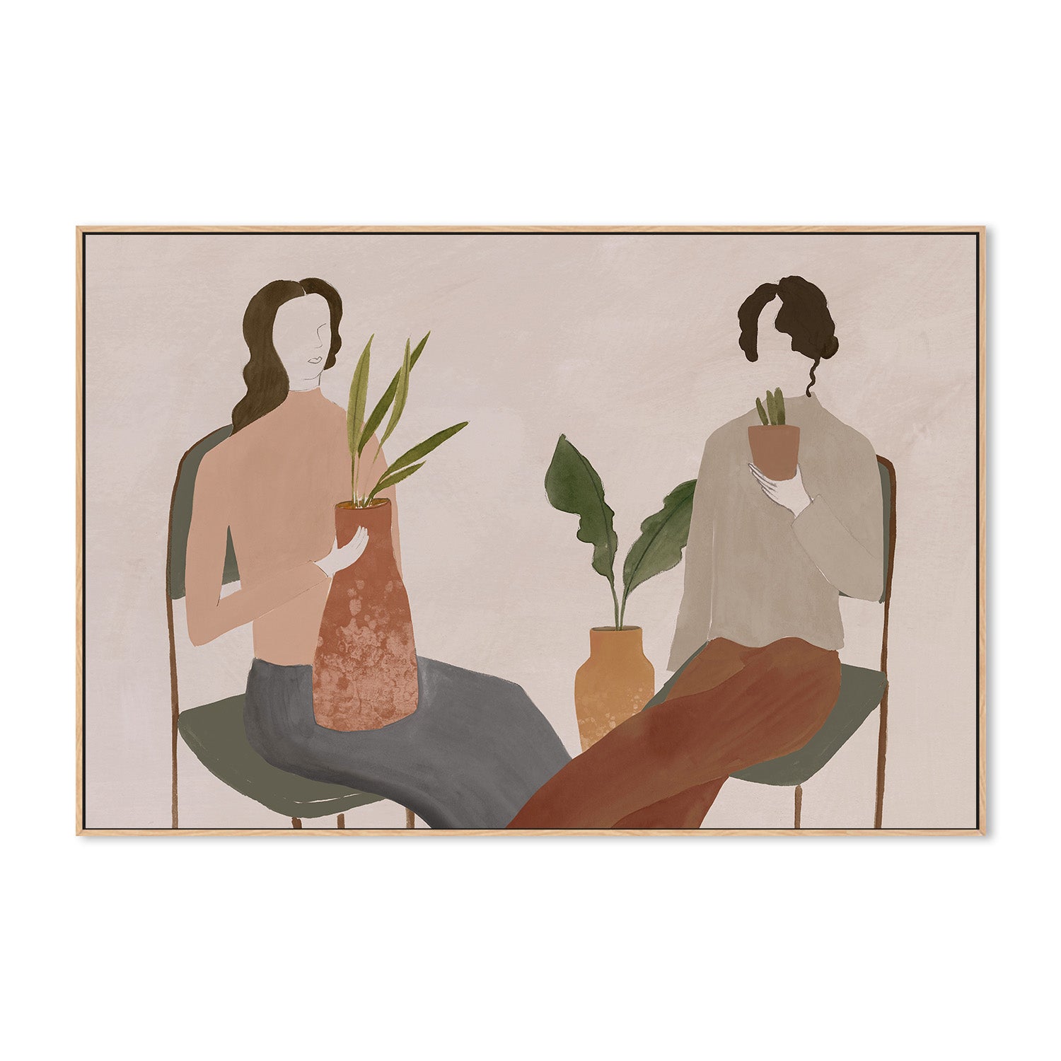 wall-art-print-canvas-poster-framed-Two Girls, Style B , By Lily K-4