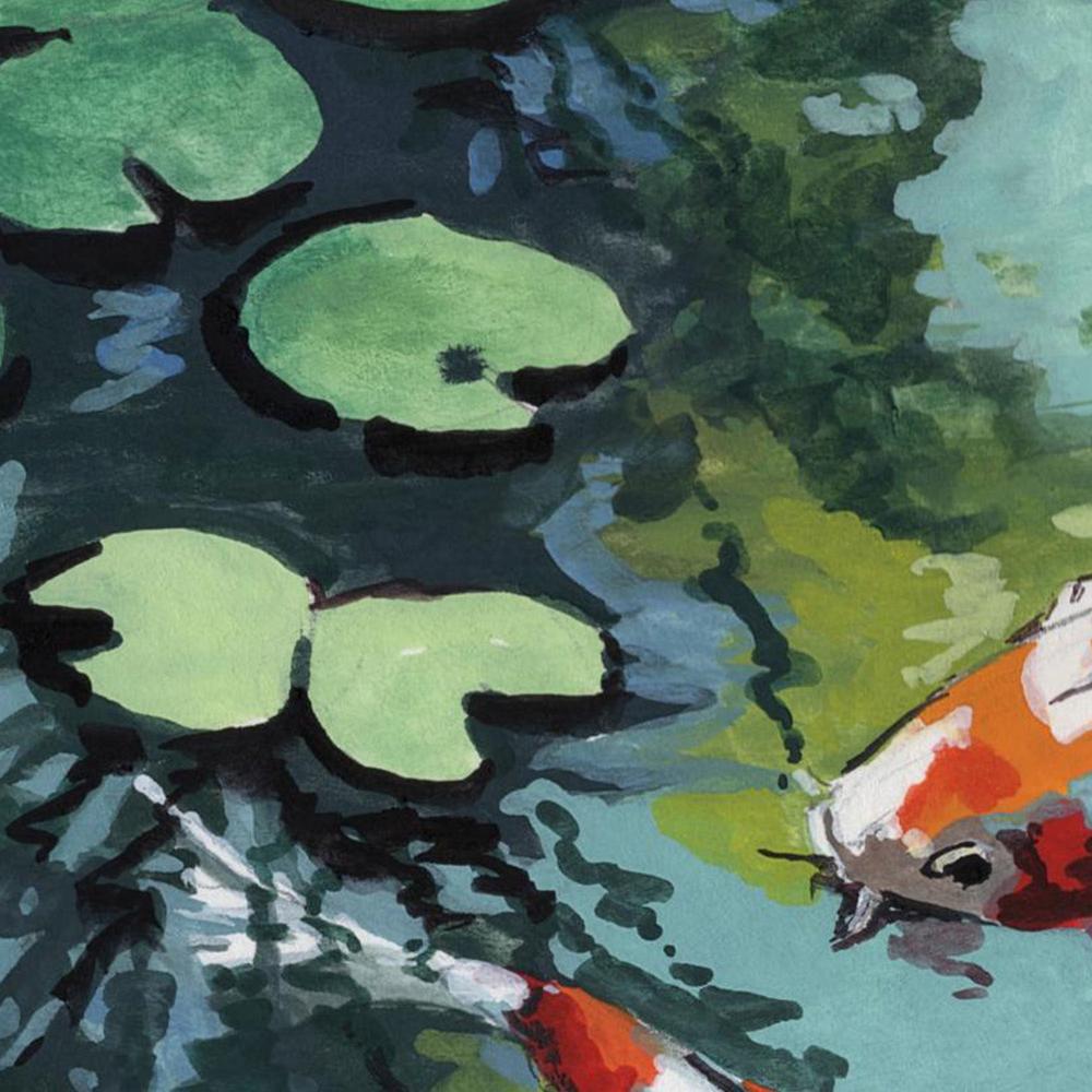 wall-art-print-canvas-poster-framed-Two Koi Fish In Pond-10