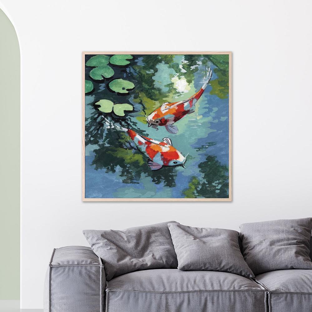 wall-art-print-canvas-poster-framed-Two Koi Fish In Pond-7