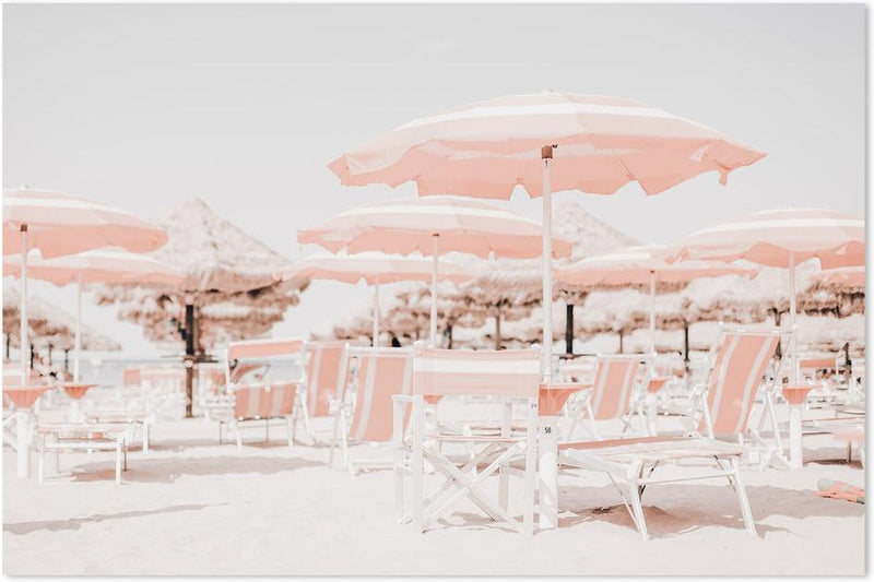 Buy Umbrellas And Deck Chairs On The Beach Wall Art Online, Framed Canvas Or Poster
