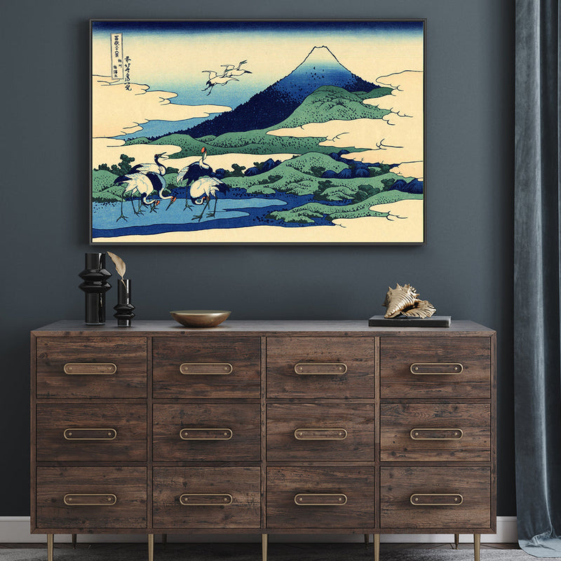 wall-art-print-canvas-poster-framed-Umegawa in Sagami province-by-Katsushika Hokusai-Gioia Wall Art