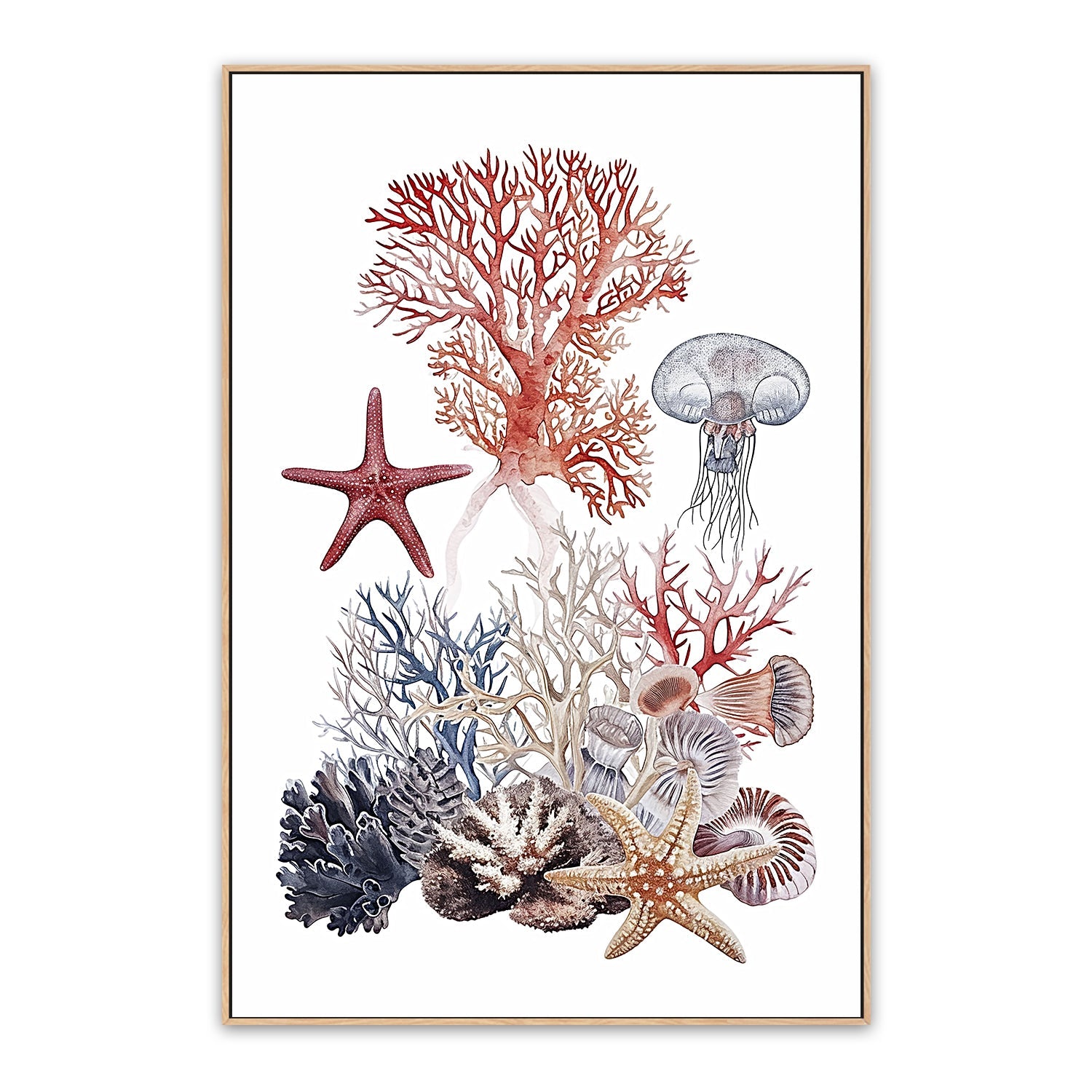 wall-art-print-canvas-poster-framed-Undersea Creatures , Style B , By Accent Art Studio-4