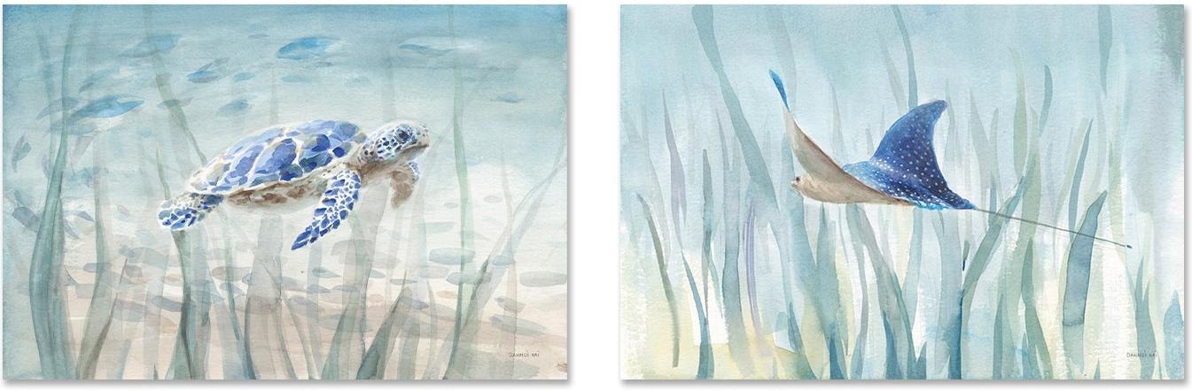 wall-art-print-canvas-poster-framed-Undersea, Set of 2-by-Danhui Nai-Gioia Wall Art