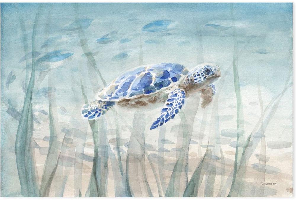 wall-art-print-canvas-poster-framed-Undersea Turtle-by-Danhui Nai-Gioia Wall Art