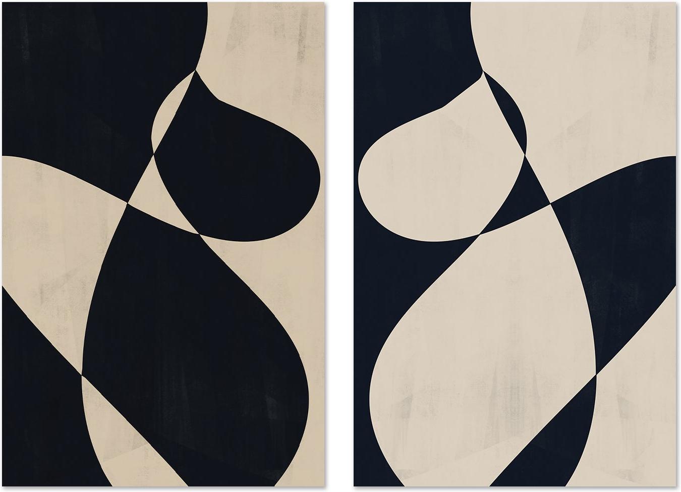 wall-art-print-canvas-poster-framed-Undulations, Style A & B, Set Of 2 , By Danushka Abeygoda-GIOIA-WALL-ART