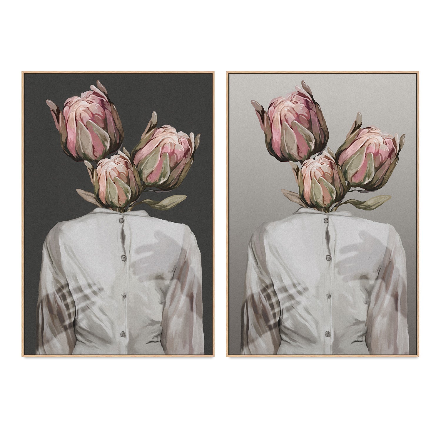 wall-art-print-canvas-poster-framed-Unknown Longing, Style A & B, Set of 2 , By Gabriella Roberg-4