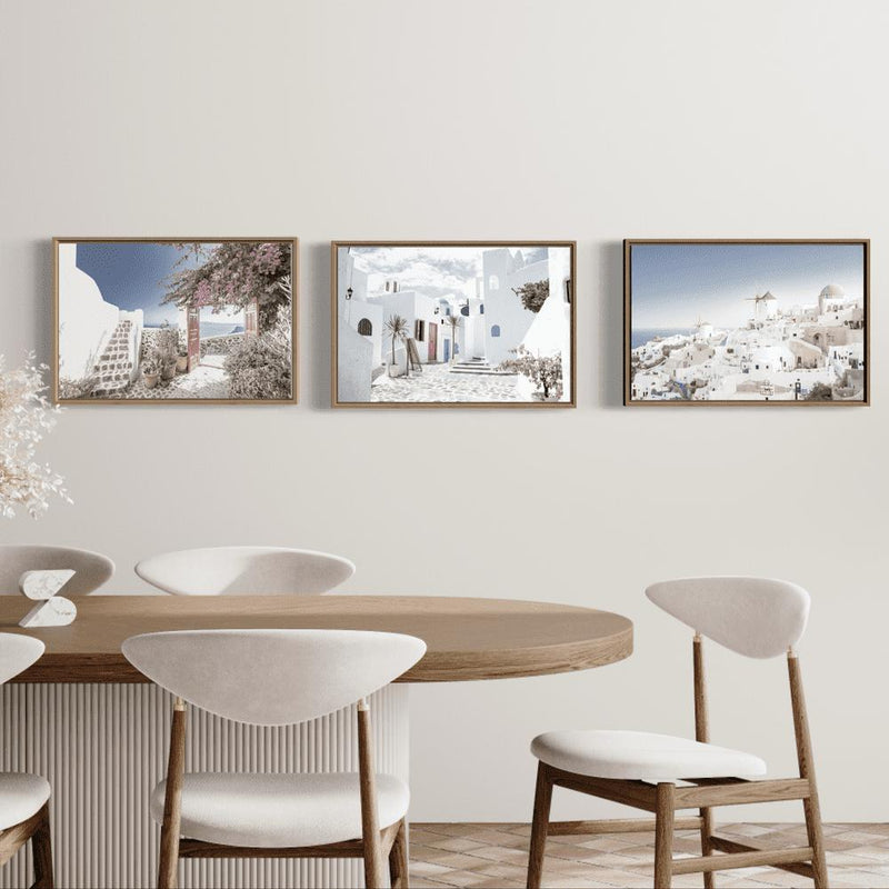 wall-art-print-canvas-poster-framed-Vacation To Santorini, Set Of 3-by-Gioia Wall Art-Gioia Wall Art