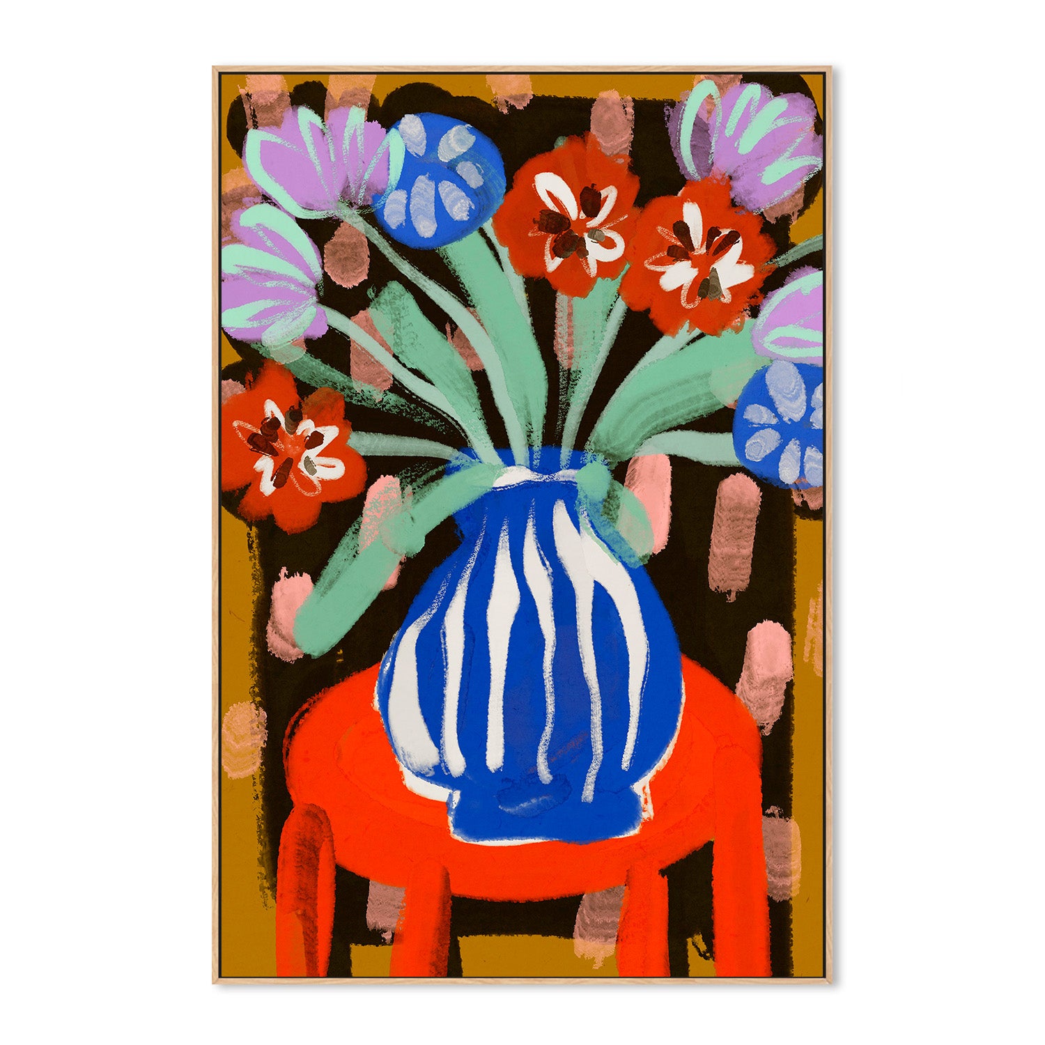 wall-art-print-canvas-poster-framed-Vase of Joyful Blooms-4