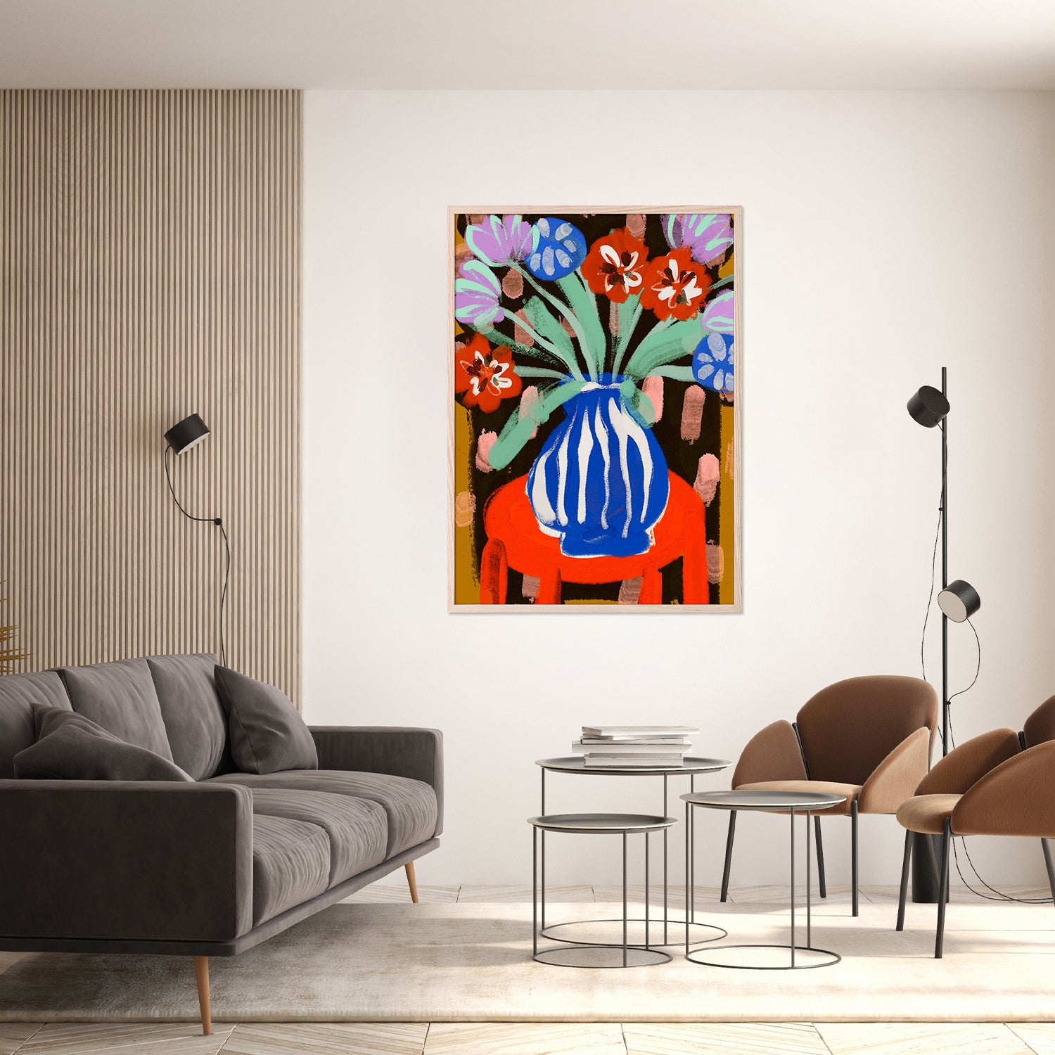 wall-art-print-canvas-poster-framed-Vase of Joyful Blooms-9
