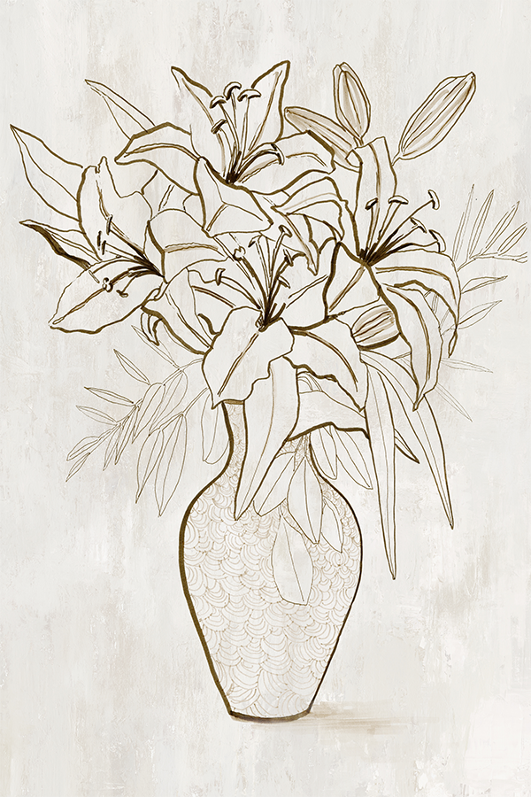 wall-art-print-canvas-poster-framed-Vase of Stargazers-1