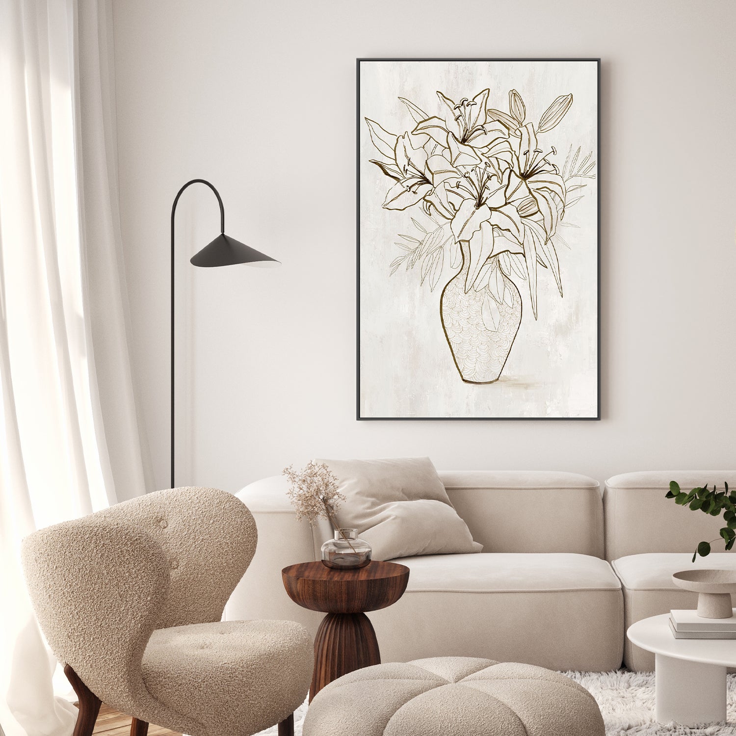 wall-art-print-canvas-poster-framed-Vase of Stargazers-2