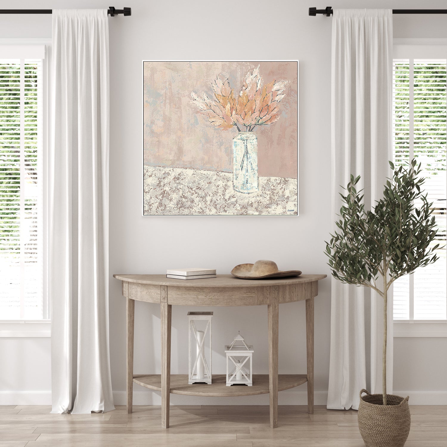 wall-art-print-canvas-poster-framed-Vase Series Pampus Grass-7