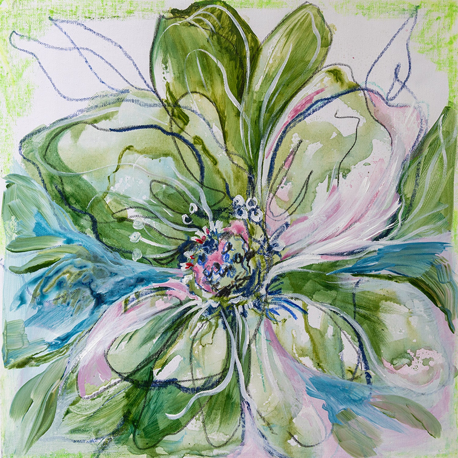 wall-art-print-canvas-poster-framed-Verdant Blooms-1