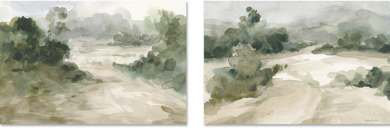 wall-art-print-canvas-poster-framed-Verdant, Style A & B, Set Of 2 , By Danhui Nai-1