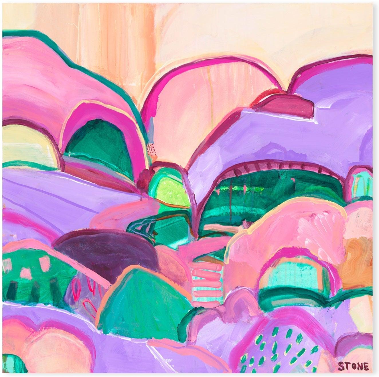 wall-art-print-canvas-poster-framed-Vibrant Hills , By Belinda Stone-GIOIA-WALL-ART