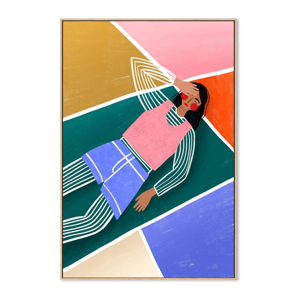 wall-art-print-canvas-poster-framed-Vibrant Lady Resting-4