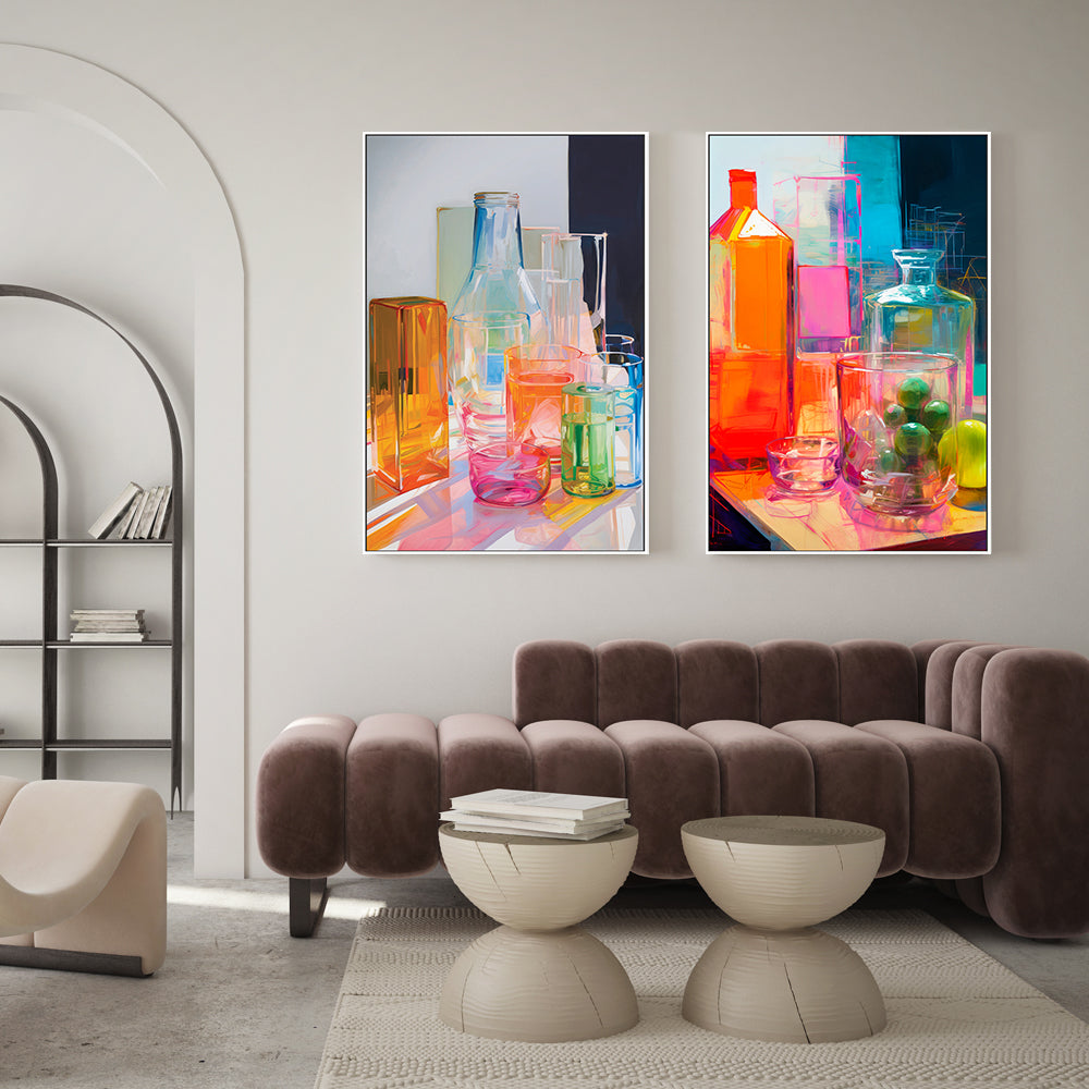 wall-art-print-canvas-poster-framed-Vibrant Still Life, Style A & B, Set Of 2 , By Treechild-GIOIA-WALL-ART