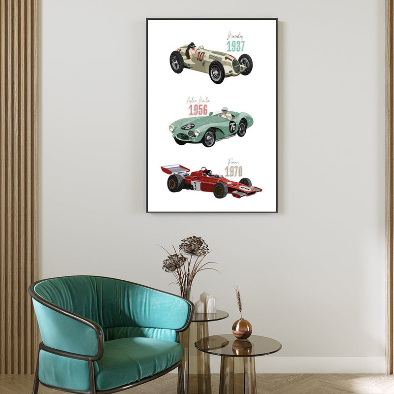 wall-art-print-canvas-poster-framed-Vintage Racecars, By Goed Blauw-GIOIA-WALL-ART