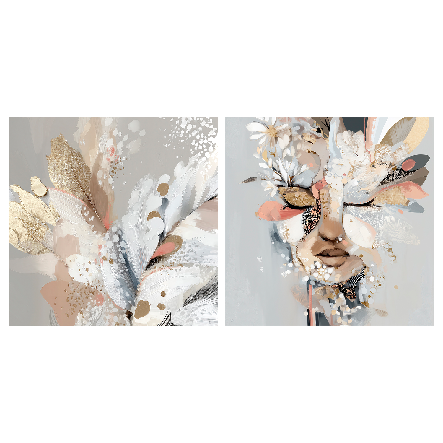 wall-art-print-canvas-poster-framed-Vivi, Left And Right, Set Of 2-1