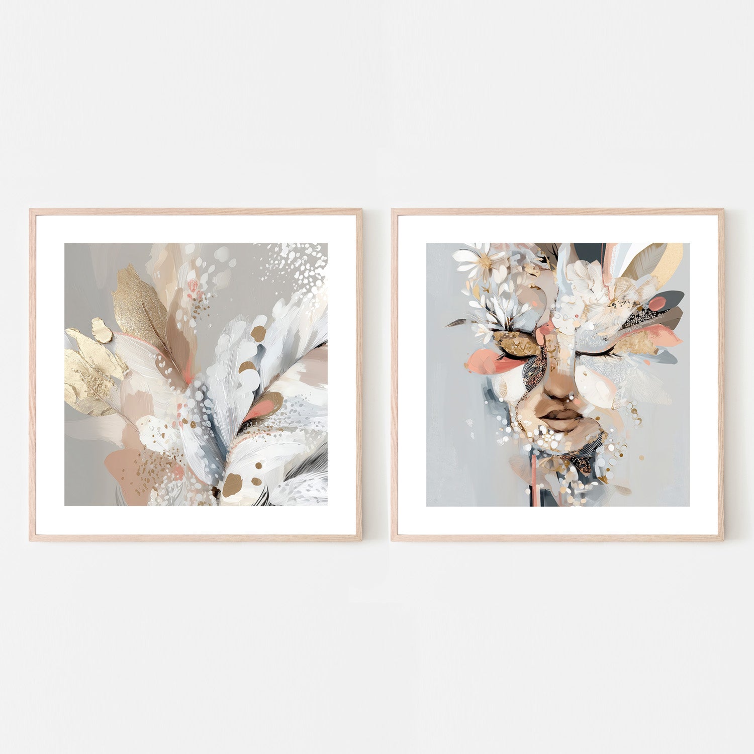 wall-art-print-canvas-poster-framed-Vivi, Left And Right, Set Of 2-6