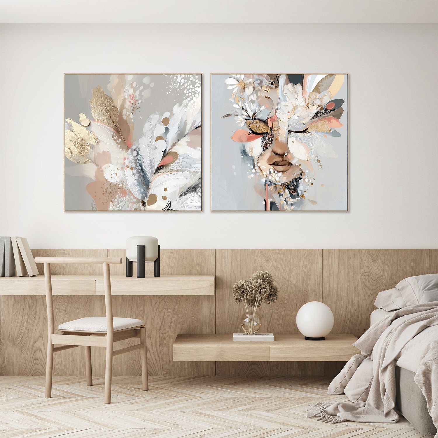 wall-art-print-canvas-poster-framed-Vivi, Left And Right, Set Of 2-7