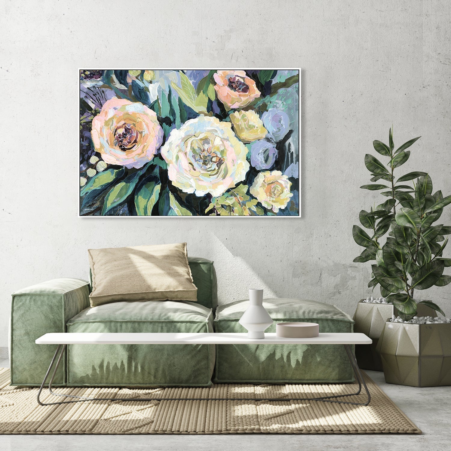 wall-art-print-canvas-poster-framed-Walk in the Garden Neutral-by-Jeanette Vertentes-Gioia Wall Art