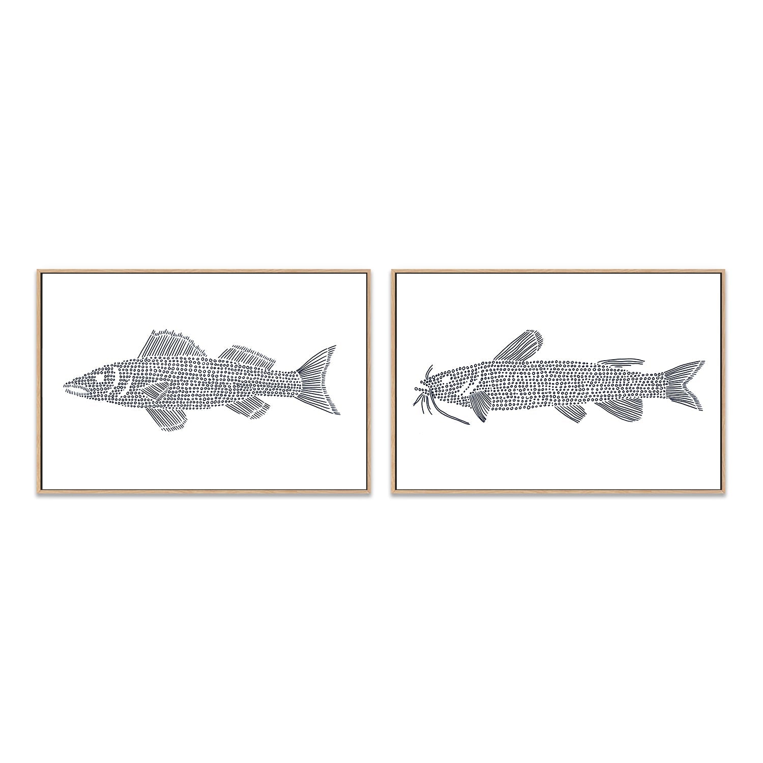 wall-art-print-canvas-poster-framed-Wall Eye-Cat Fish, Set Of 2 , By Jetty Home , By Jetty Home-4