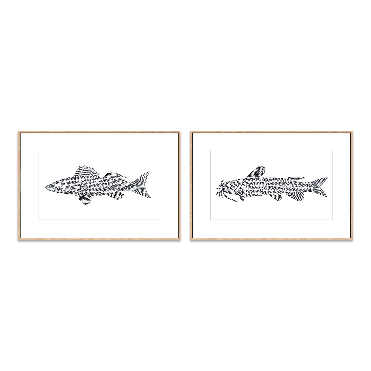 wall-art-print-canvas-poster-framed-Wall Eye-Cat Fish, Set Of 2 , By Jetty Home , By Jetty Home-6