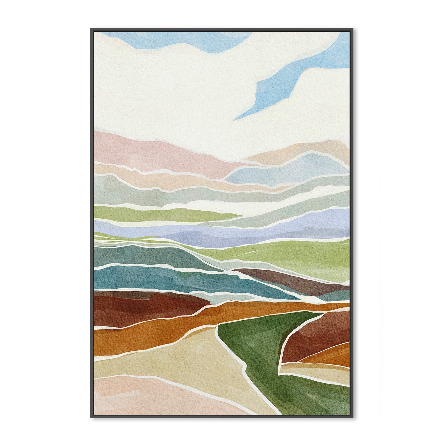wall-art-print-canvas-poster-framed-Warm And Cool Landscape , By Nikita Jariwala-3