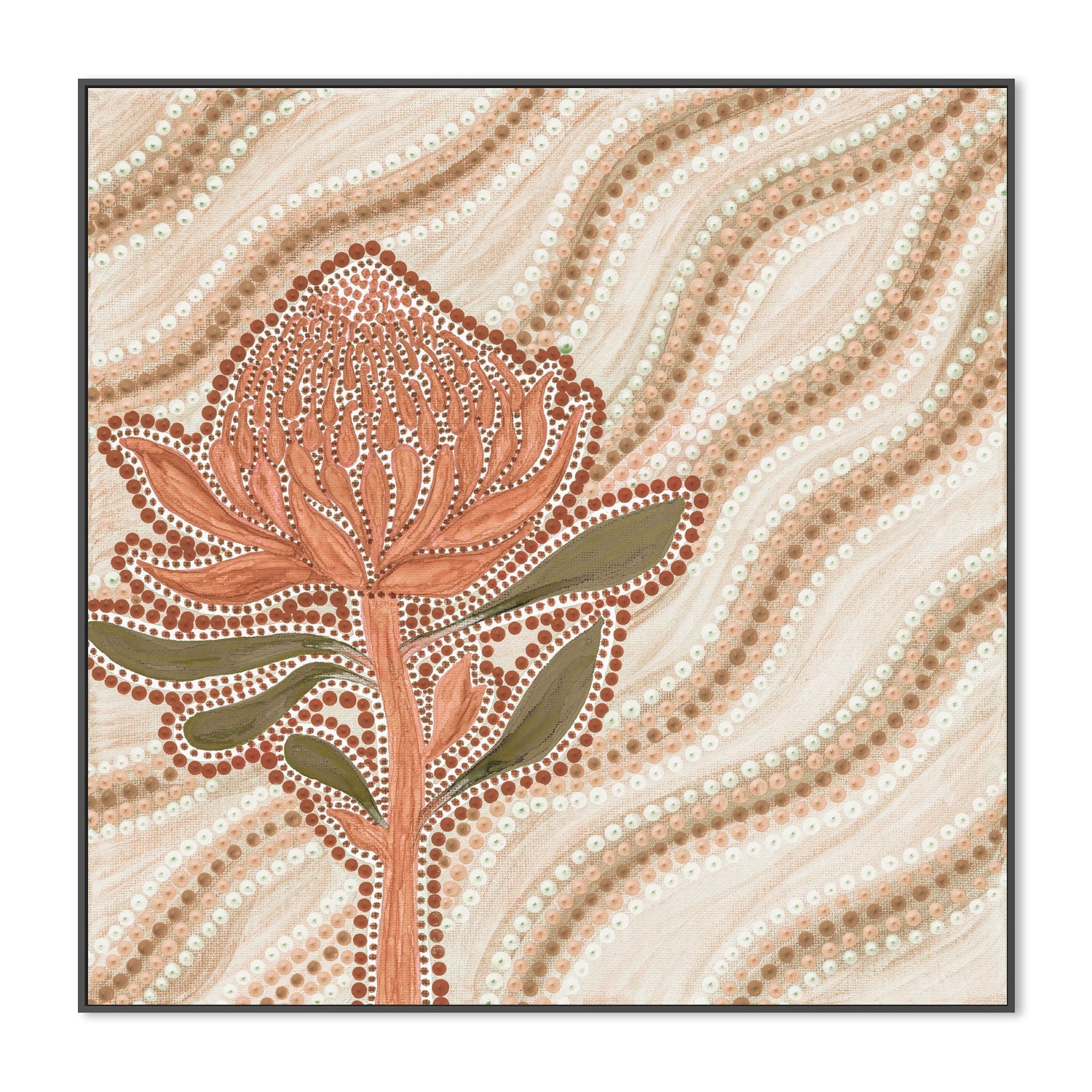 wall-art-print-canvas-poster-framed-Warratah Flame, Peach Tone , By Domica Hill-3