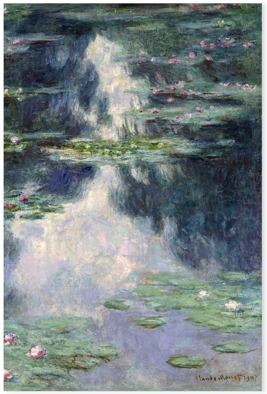 wall-art-print-canvas-poster-framed-Water Lilies 1907 , By Monet-by-Gioia Wall Art-Gioia Wall Art