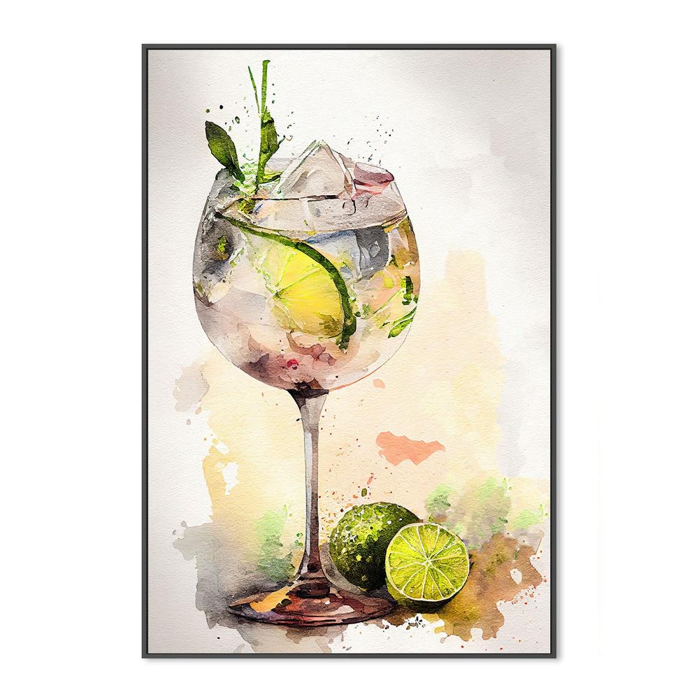 wall-art-print-canvas-poster-framed-Watercolor Gin Tonic-3