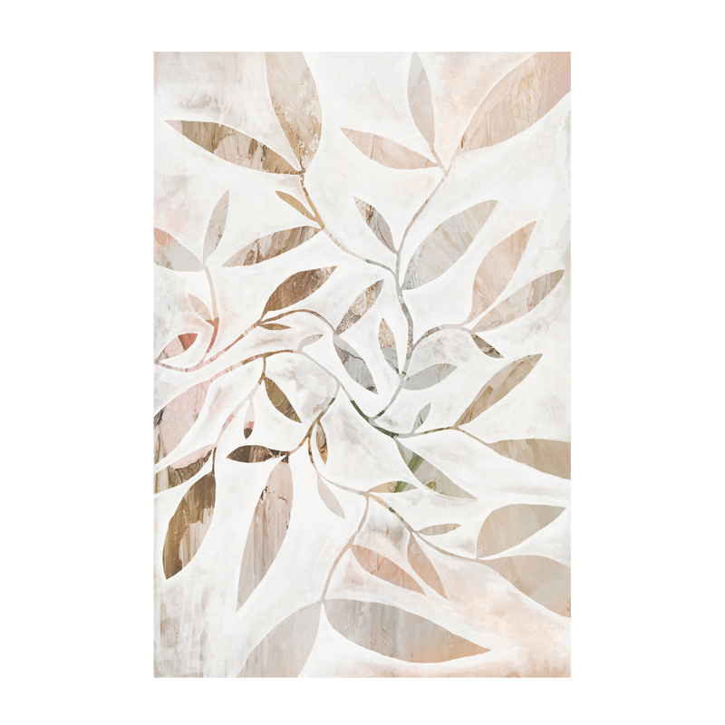 wall-art-print-canvas-poster-framed-Watercolour Leaves Beige , By Dear Musketeer Studio-1