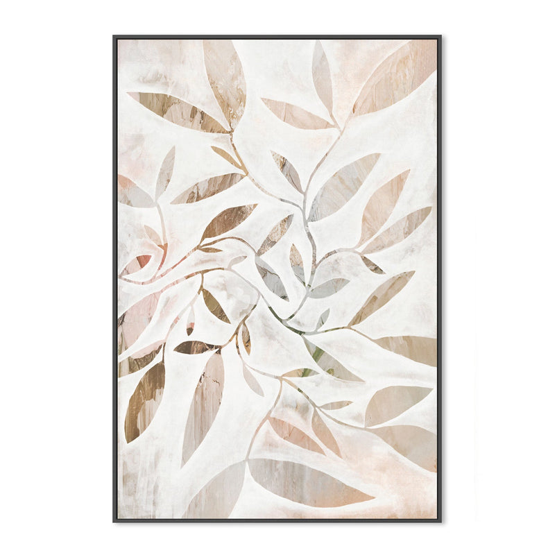 wall-art-print-canvas-poster-framed-Watercolour Leaves Beige , By Dear Musketeer Studio-3