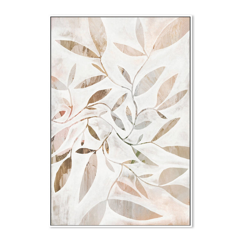 wall-art-print-canvas-poster-framed-Watercolour Leaves Beige , By Dear Musketeer Studio-5