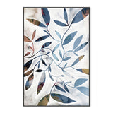 wall-art-print-canvas-poster-framed-Watercolour Leaves Blue , By Dear Musketeer Studio-3