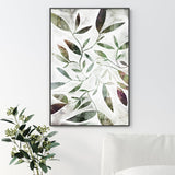 wall-art-print-canvas-poster-framed-Watercolour Leaves Green , By Dear Musketeer Studio-2