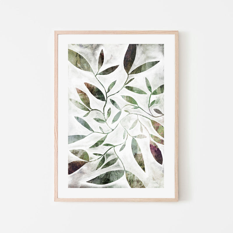 wall-art-print-canvas-poster-framed-Watercolour Leaves Green , By Dear Musketeer Studio-6