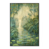 wall-art-print-canvas-poster-framed-Waterfall Among Green Ferns , By Ekaterina Prisich-3