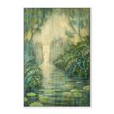 wall-art-print-canvas-poster-framed-Waterfall Among Green Ferns , By Ekaterina Prisich-5