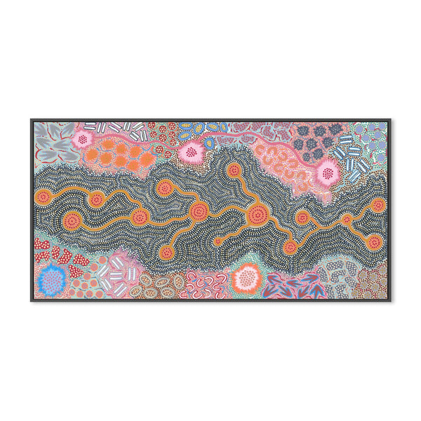 wall-art-print-canvas-poster-framed-Waterhole Dreaming , By Azeza Possum-GIOIA-WALL-ART