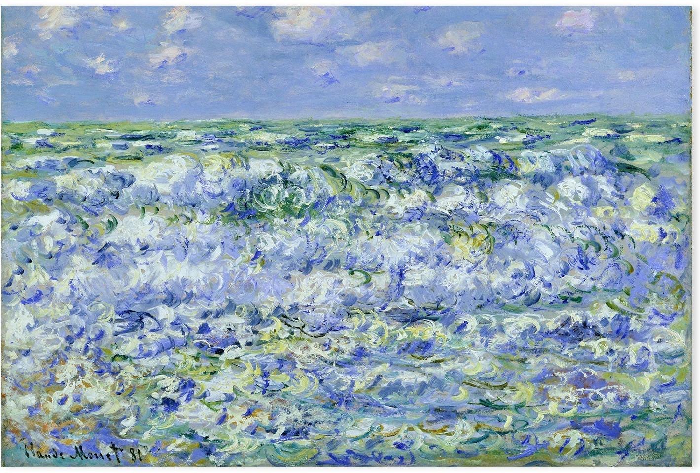 wall-art-print-canvas-poster-framed-Waves Breaking 1881 , By Monet-by-Gioia Wall Art-Gioia Wall Art