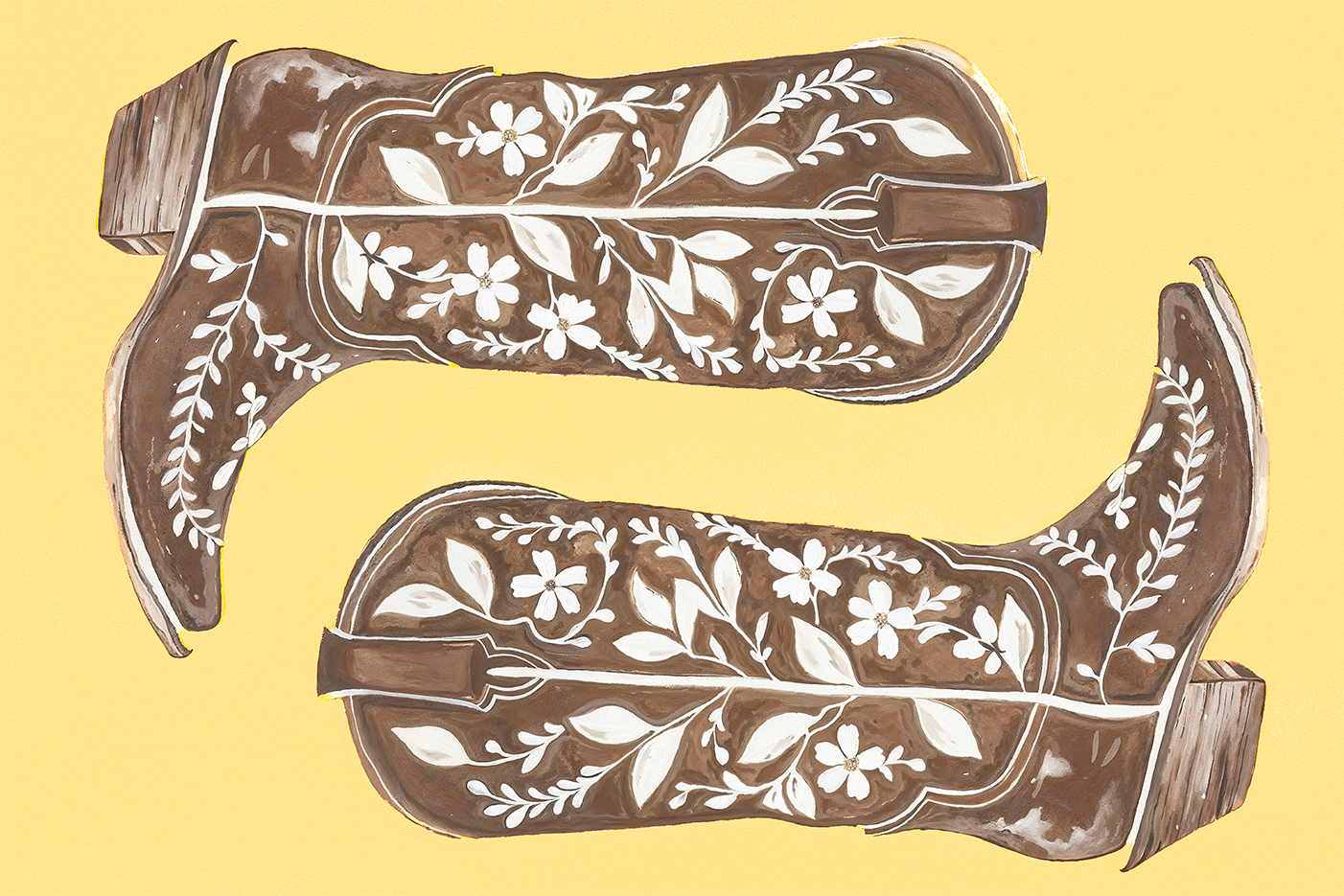 Western Boots Wall Art Print Framed Canvas Poster